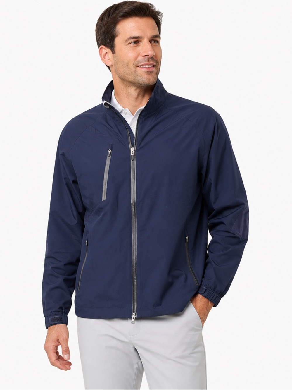 Zero Restriction Tour Series Men’s Golf Jacket Navy Blue Size M